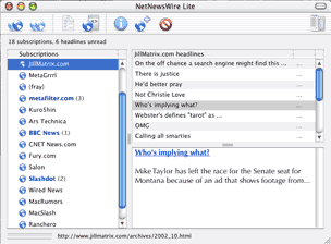 NetNewsWire Lite in action...